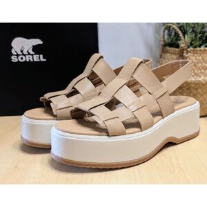 SOREL Dayspring Slingback Fisherman Platform Leather Sandals Women's 9.5 NIB